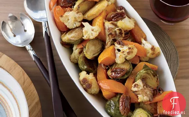 Verduras Asadas con Arce y Jengibre con Pacanas