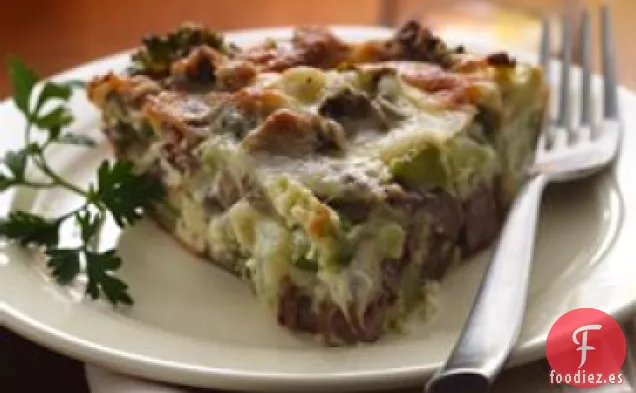 Pastel de Brócoli y Champiñones