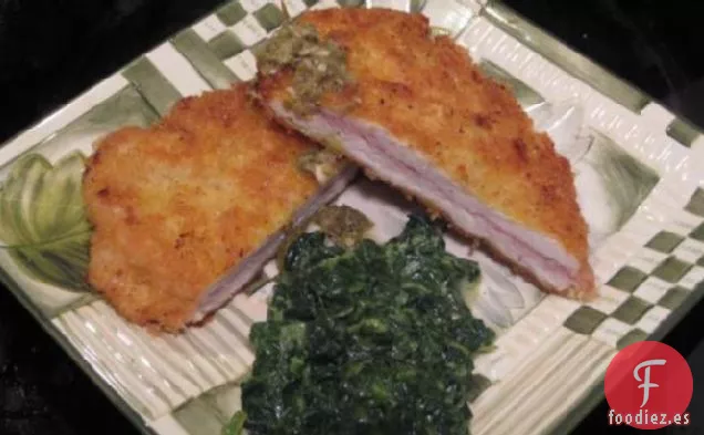 Chuletas de Pavo Con Jamón y Salsa de Alcaparras