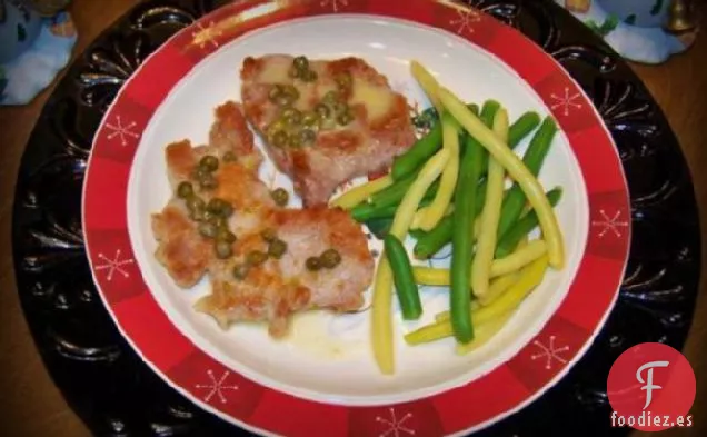 Vieiras De Cerdo Con Salsa De Alcaparras De Mantequilla