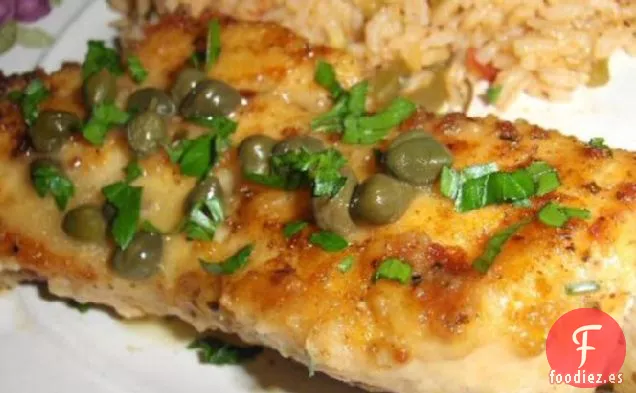 Pollo Cajún Picante Con Alcaparras y Limones