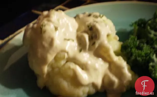 Coliflor Con Salsa De Champiñones Y Queso