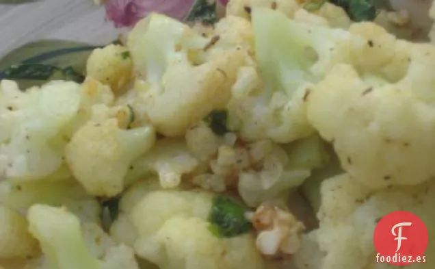 Coliflor Cajún de Prudhomme en Salsa de Ajo