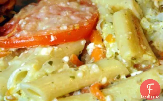 Pasta Gratinada Con Pesto y Verduras