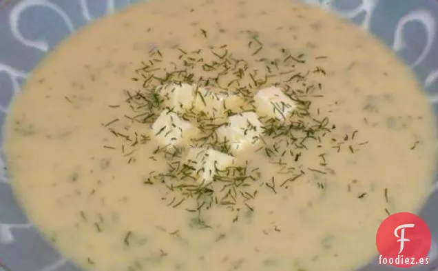 Sopa Cremosa De Coliflor Con Queso Feta