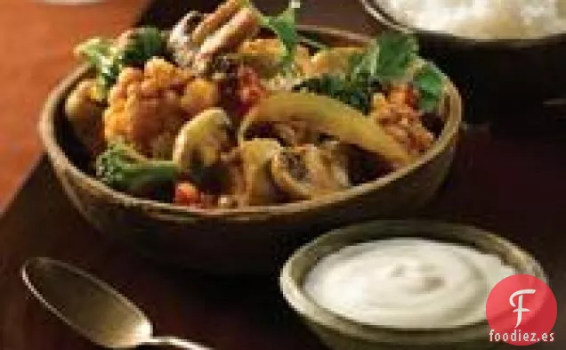 Curry Indio de Pollo y Verduras Rápido