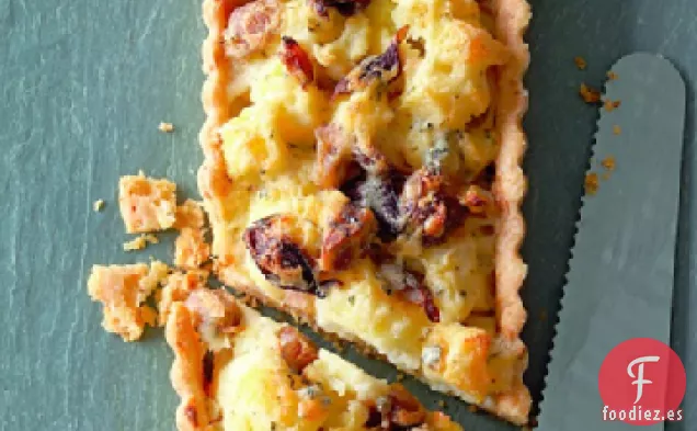 Tarta de Coliflor, Cebolla Roja y Castañas