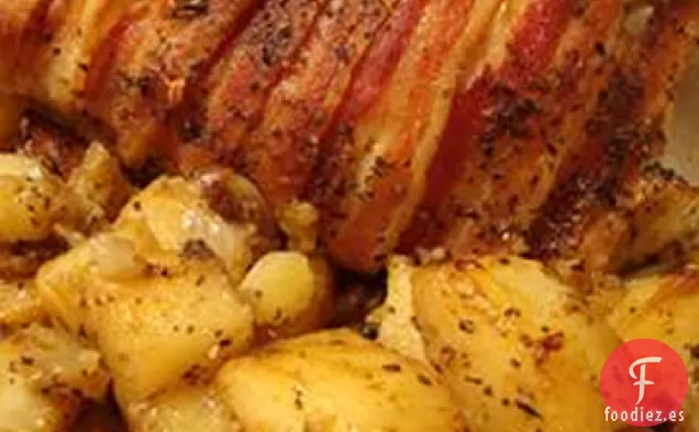 Pollo Asado con Tocino y Patatas