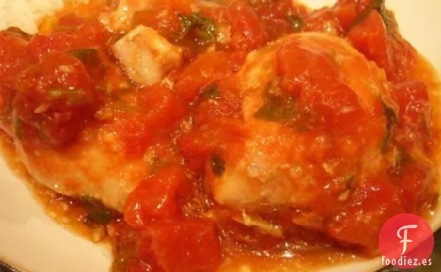 Pollo Picante con Tomate y Jengibre-Olla de cocción lenta