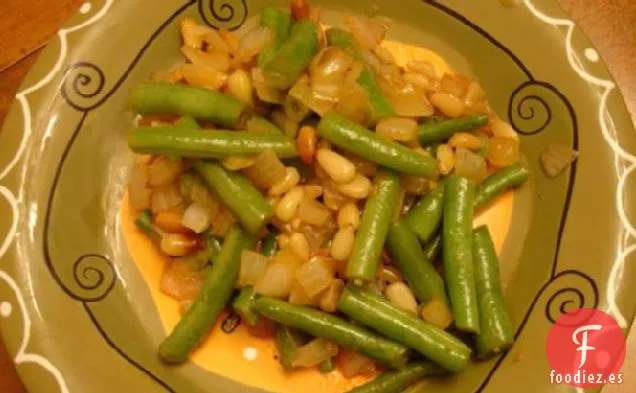 Judías Verdes Salteadas Con Piñones