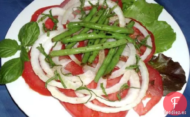 Ensalada de Judías Verdes, Tomate y Albahaca