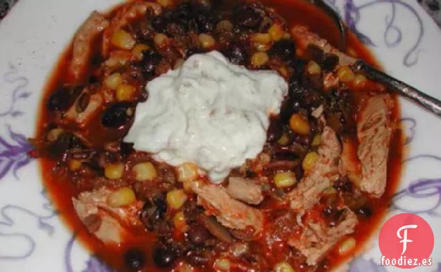 Sopa Mexicana De Pollo Con Crema De Cilantro-Chile