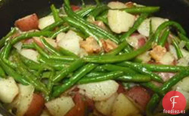 Judías Verdes de estilo Rústico con Patatas Rojas