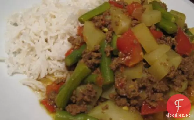 Kima pakistaní (Hamburguesa de curry)