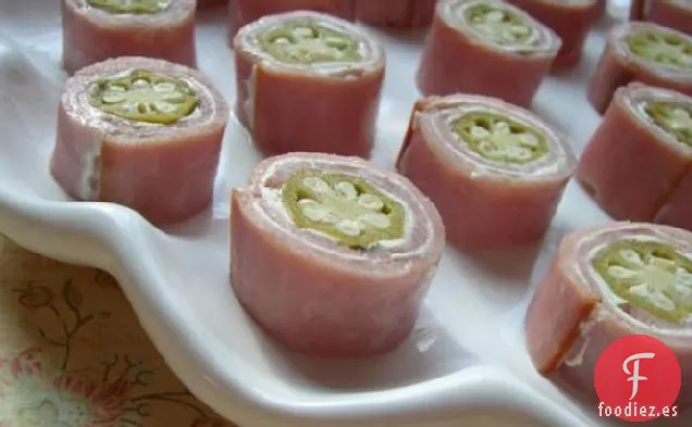 Rollups de jamón y Okra