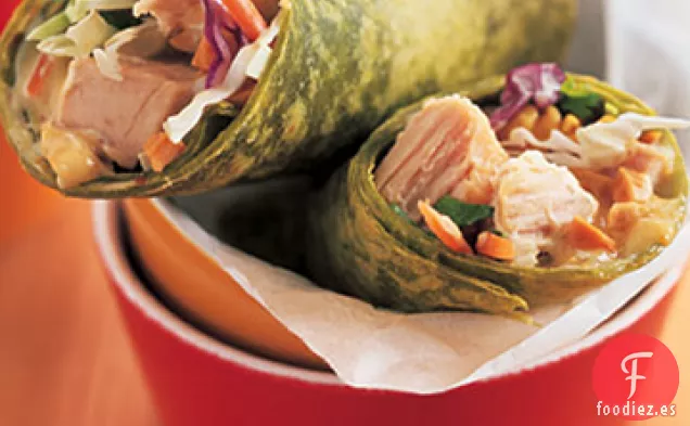 Envolturas de Pavo con Mayonesa de Curry y Chutney y Cacahuetes