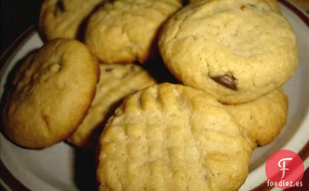 Galletas de Mantequilla de Maní con Chispas de Chocolate
