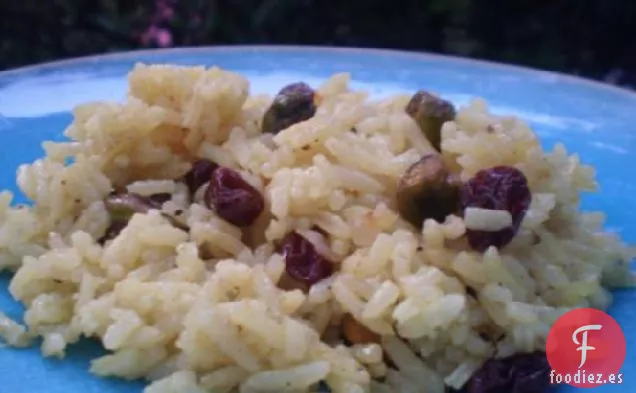 Arroz de Azafrán Dulce Indio Con Pasas y Pistachos