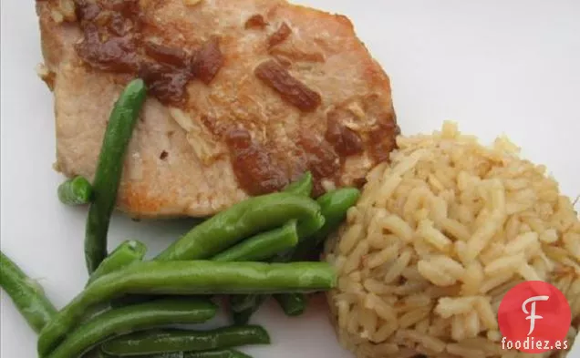 Chuletas de Cerdo y Arroz
