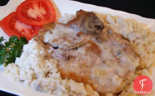 Chuletas De Cerdo Al Horno Con Arroz
