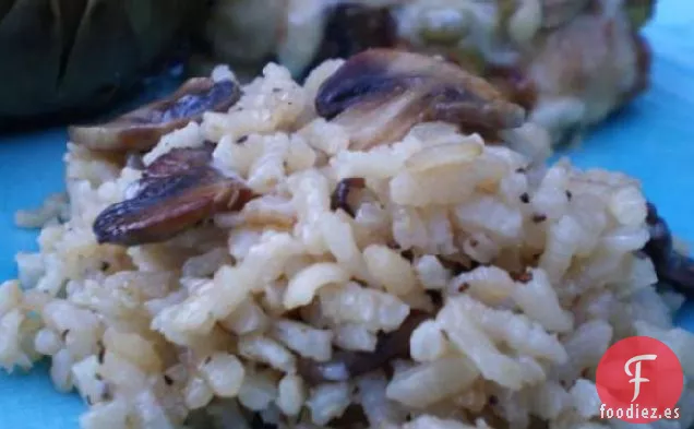 Risotto De Tomillo Mushrooom También Conocido Como Arroz Arborio