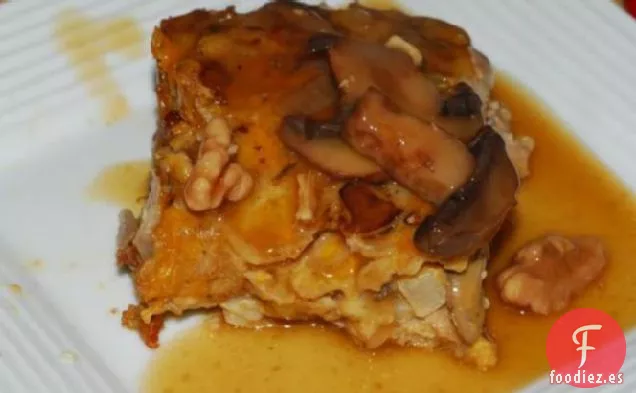 Pan de Nuez con Champiñones (Pastel de Carne Vegetariano) Imitador desde el Lugar