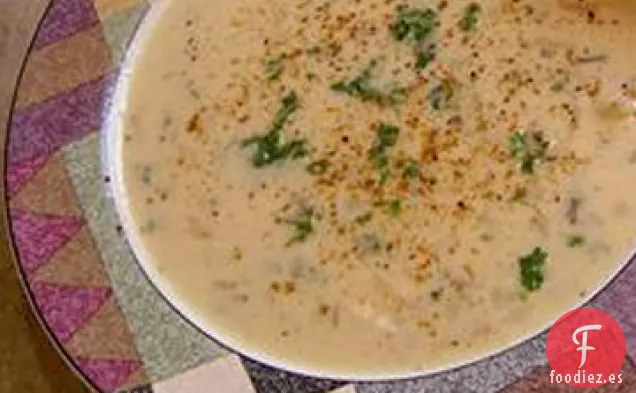 Sopa de Arroz con Crema de Pollo Fácil