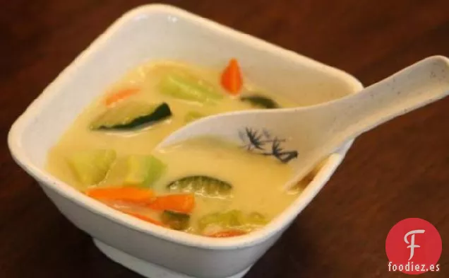 Sopa de Verduras y Arroz al Curry