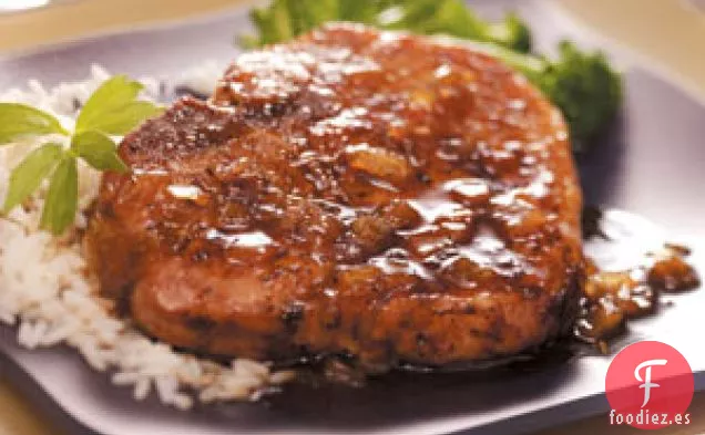 Chuletas de Cerdo con Salsa de Jengibre y Arce