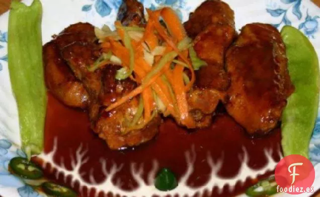 Alitas de Pollo Bourbon Ahumadas