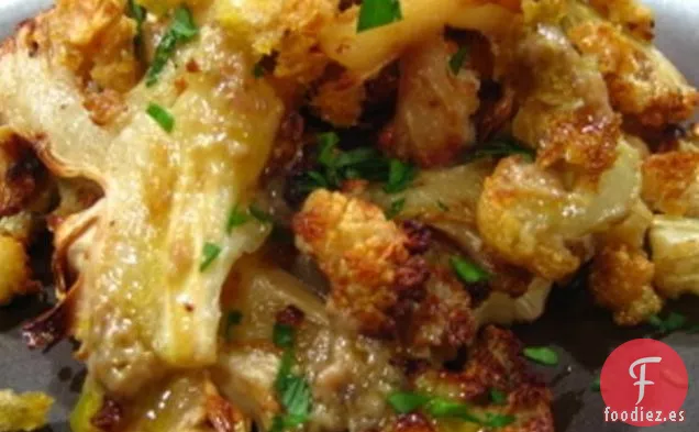 Coliflor Asada A Fuego Lento Con Anchoas Machacadas