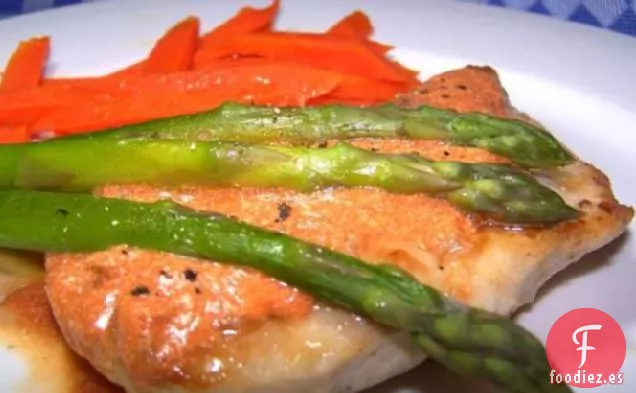 Pollo con Zanahorias y Espárragos