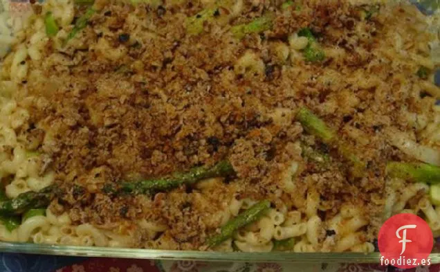 Rigatoni Al Forno (Rigatoni al Horno) con Espárragos Asados y Sobre