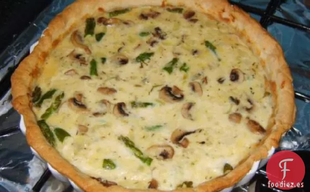 Quiche de Champiñones, Espárragos y Tocino