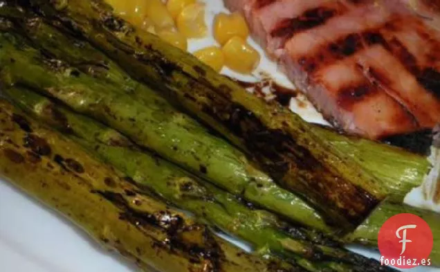 Espárragos Asados Con Mantequilla Dorada Balsámica - Saludable De Bajo Cal