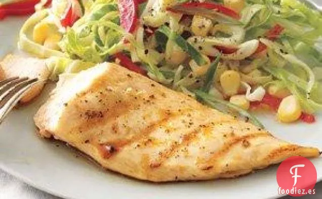 Pollo Al Limón A La Parrilla Con Repollo y repollo Receta de Ensalada