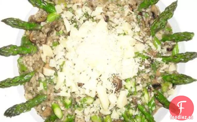 Risotto De Espárragos Con Setas Shiitake
