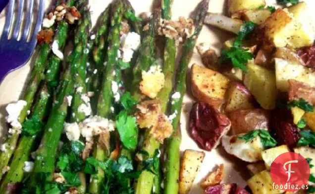 Espárragos Asados con Queso Feta