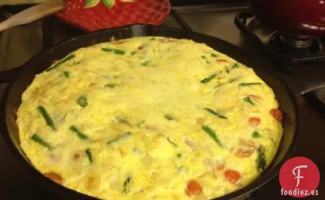 Frittata De Espárragos Baja En Grasa (Con Batidores De Huevos)