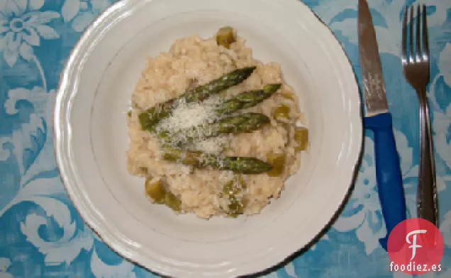 Risotto De Nueces Con Espárragos Asados
