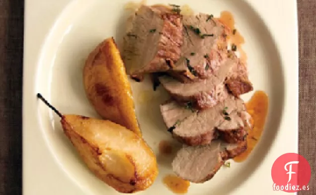 Lomo de Cerdo Asado a Hierbas con Peras