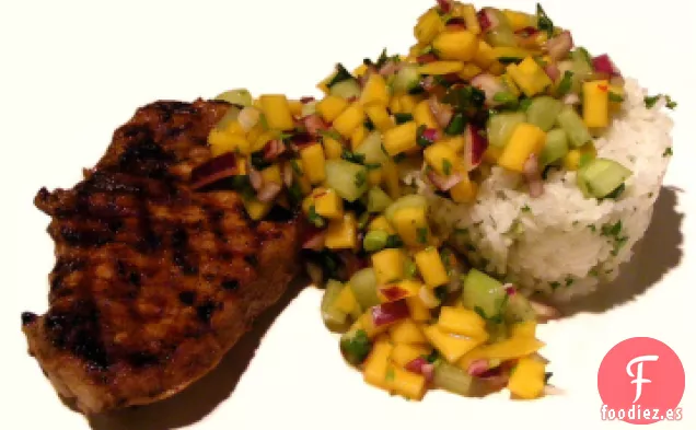 Chuletas de Cerdo con Salsa de Mango y Albahaca