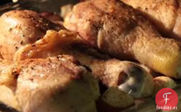 Pollo Asado con Ajo y Patatas