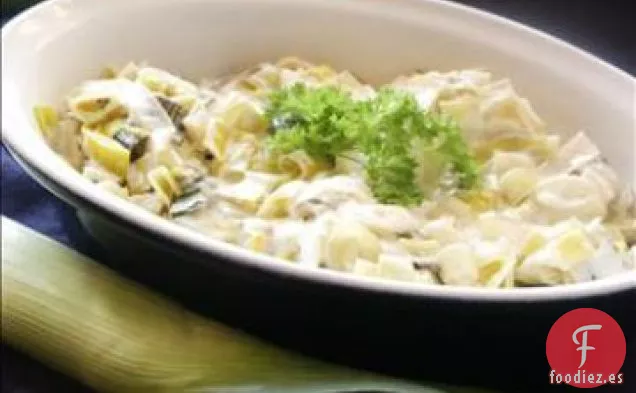 Puerros Con Salsa Cremosa De Vino
