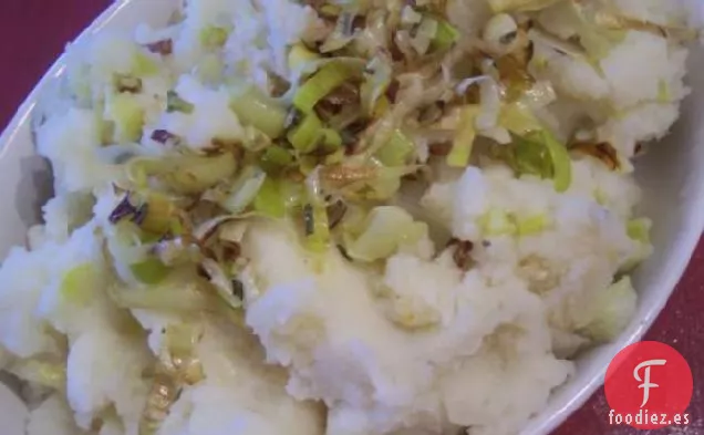 Puré De Mantequilla De Nif Con Puerros Salteados