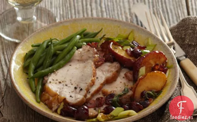 Lomo de Cerdo con Chutney de Manzana y Arándanos