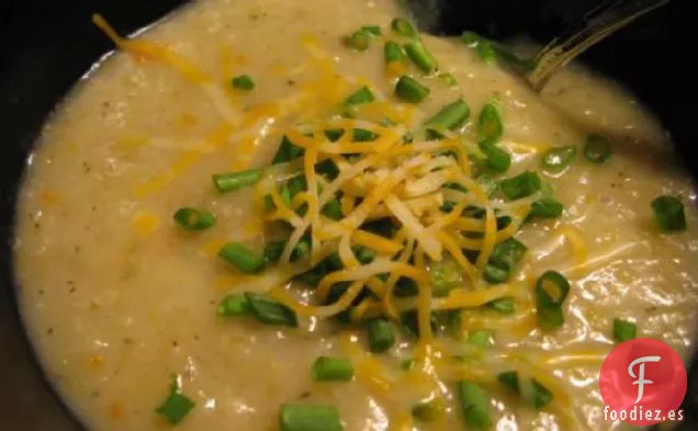 Sopa de Papas y Puerros Baja en Grasa