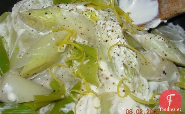 Puerros Estofados Turcos con Aceitunas