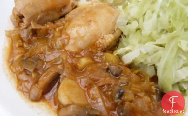Pollo con Puerros y Champiñones