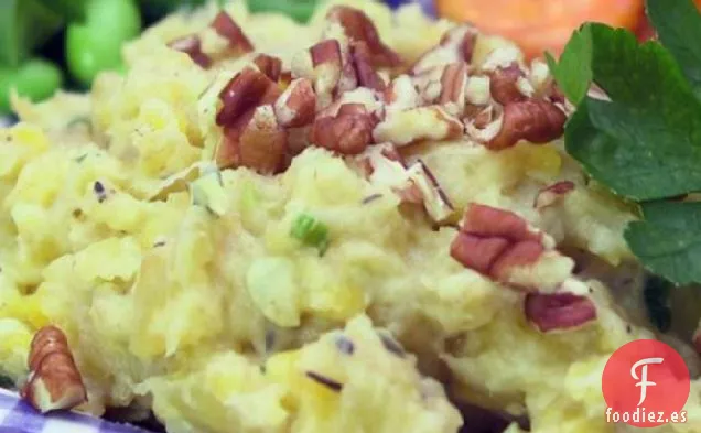 Puré de Plátanos Con Puerros y Hierbas Frescas